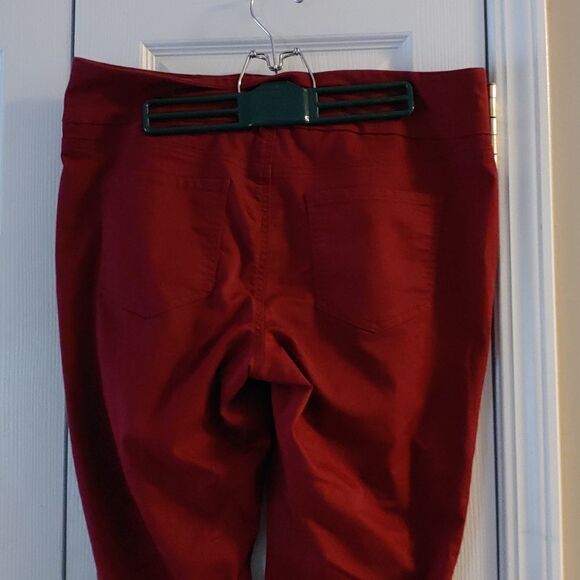 Stitch Star dark red  stretch Mid Rise  Skinny Pull on Pants Sz 1X - Picture 6 of 8